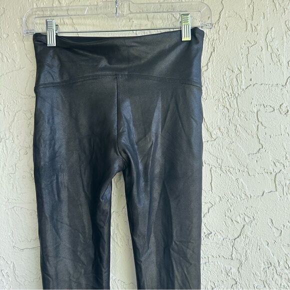 SPANX Faux Leather Legging Women Medium Black High Waist Rise - Picture 8 of 10
